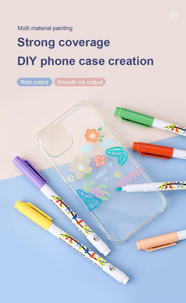 strong coverage diy phone case creation-Acrylic Coloring Marker Morandi Bullet Tip 