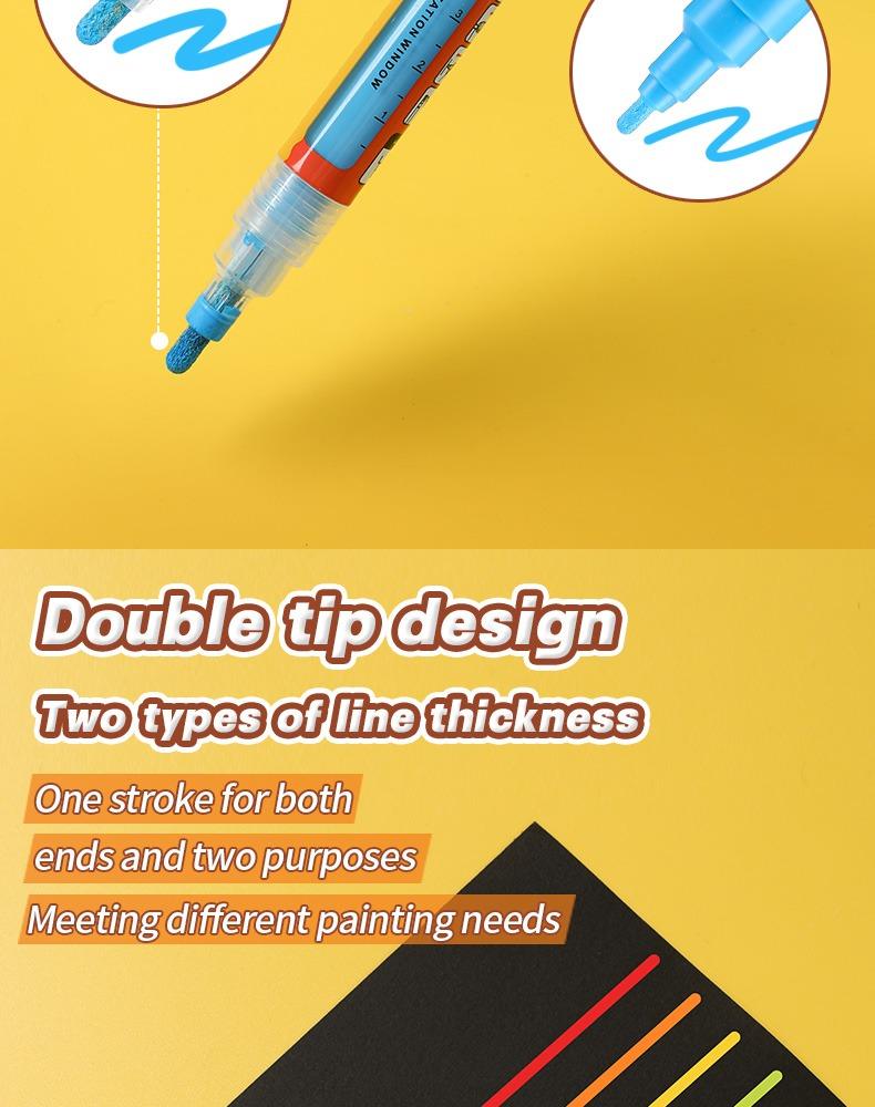 double tip design -Coloring Marker Opaque Waterproof Pen