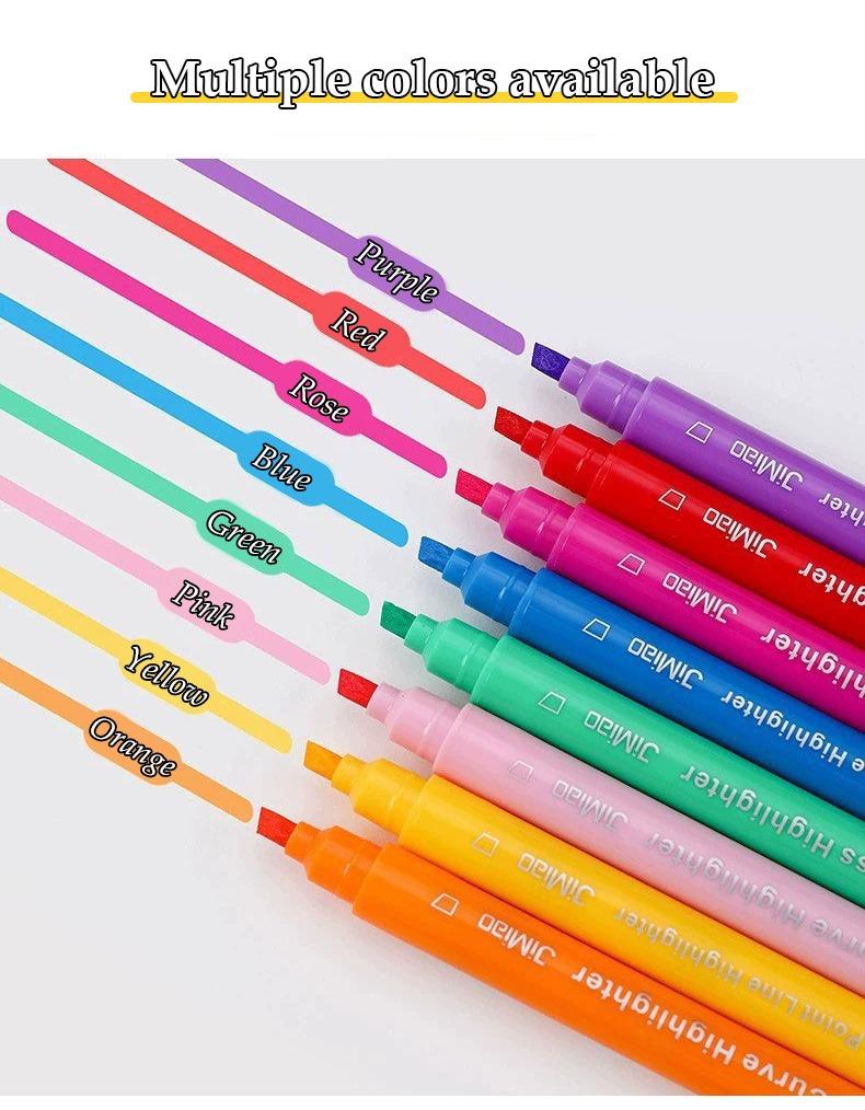 multiple colors available-Curve Highlighter Markers Set 