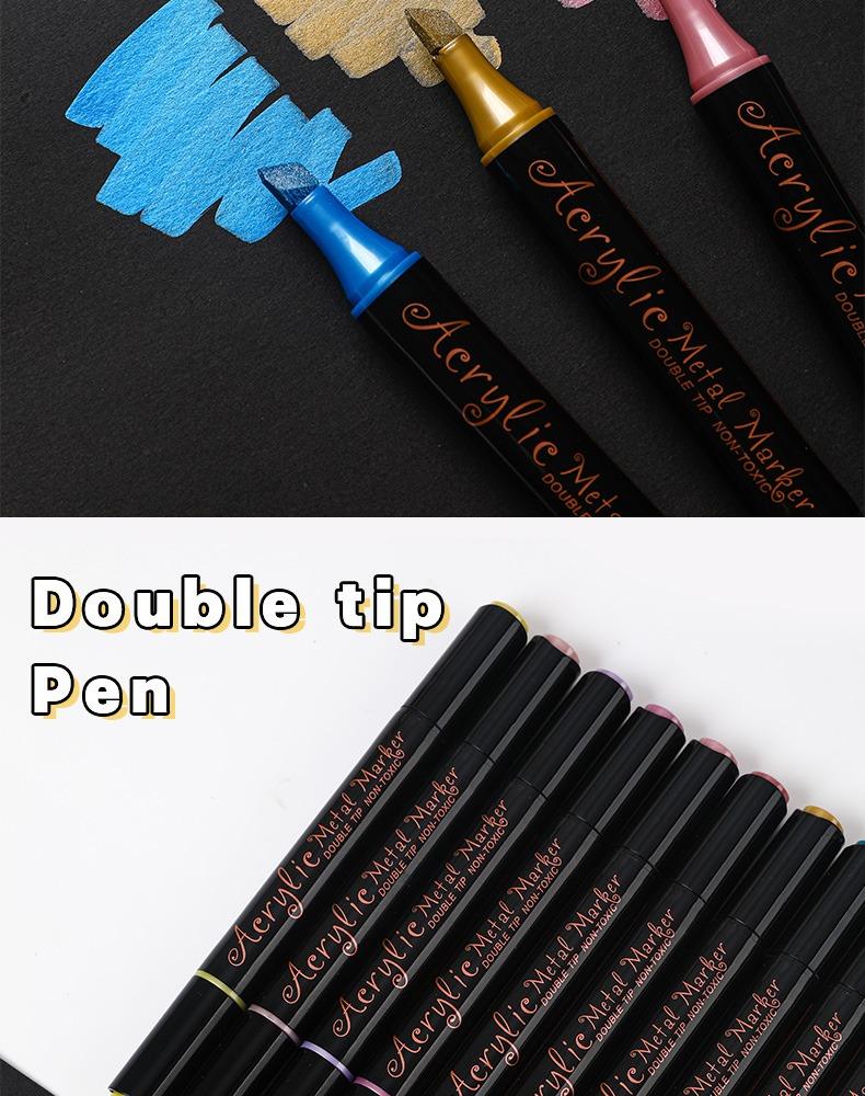 Double-headed Metal Acrylic Marker Pen