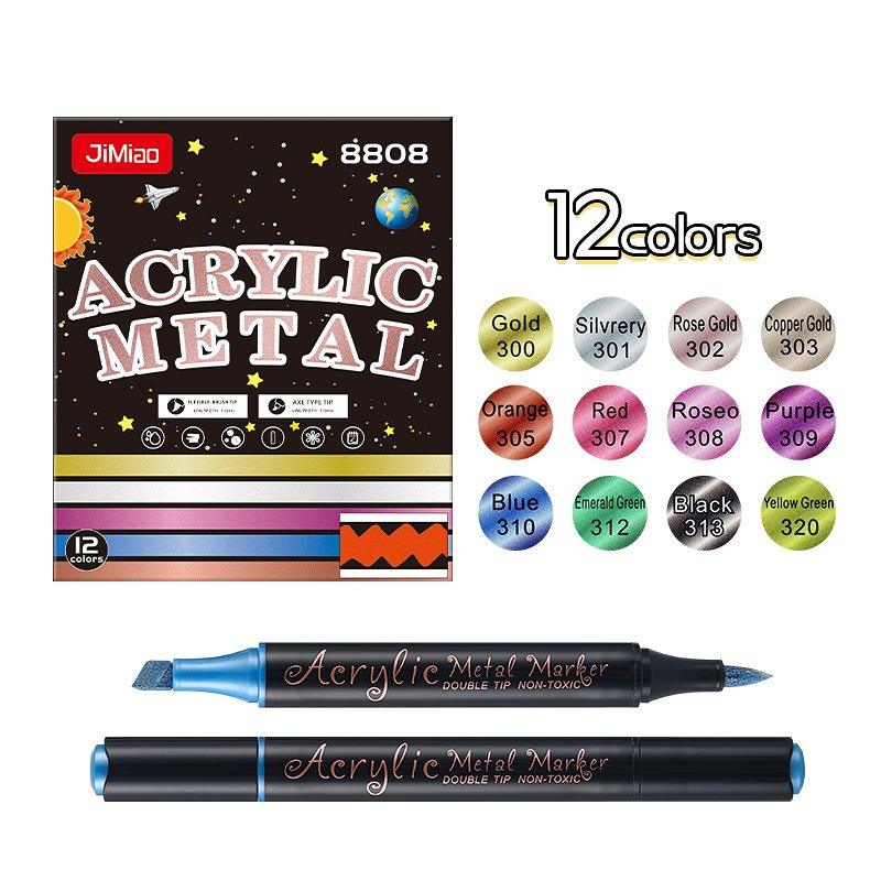 Double-headed Metal Acrylic Marker Pen