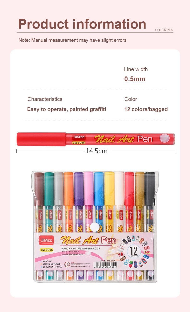 product information-Nail Art Coloring Marker Pens