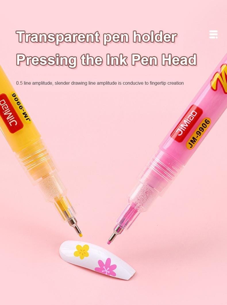 transparent pen holder pressing the ink pen head-Nail Art Coloring Marker Pens