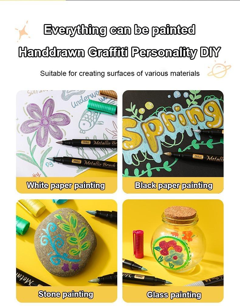 everything can be painted hand drawn graffiti personality diy-Soft-Head Coloring Metal Marker Pen