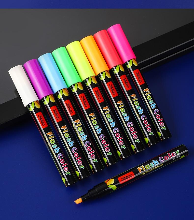 8pcs Liquid Chalk Led Fluorescent Board Special Coloring Marker Pen