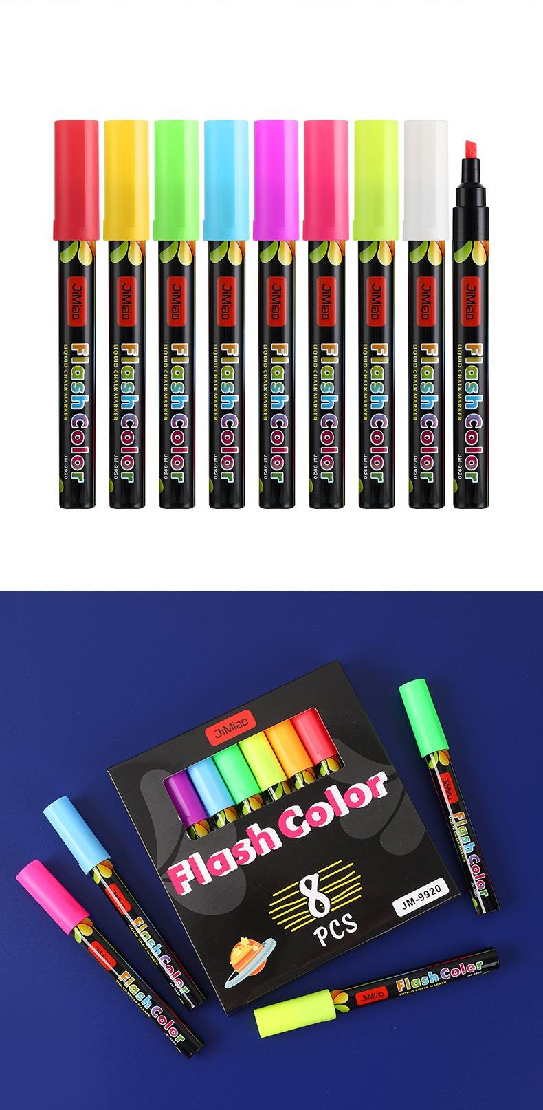 8pcs Liquid Chalk Led Fluorescent Board Special Coloring Marker Pen