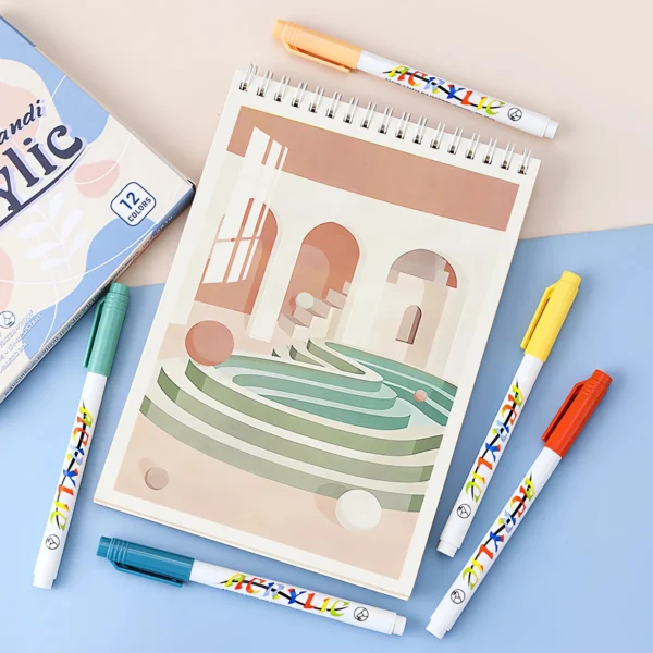 Acrylic Marker Pens Set Morandi Colors Waterproof