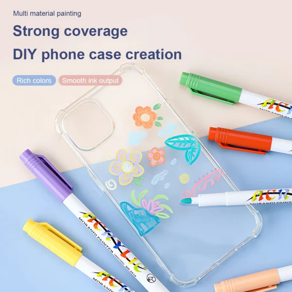 Acrylic Marker Pens Set Morandi Colors Waterproof