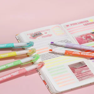 Color Flash Fluorescent Pen Glitter Highlighter Set