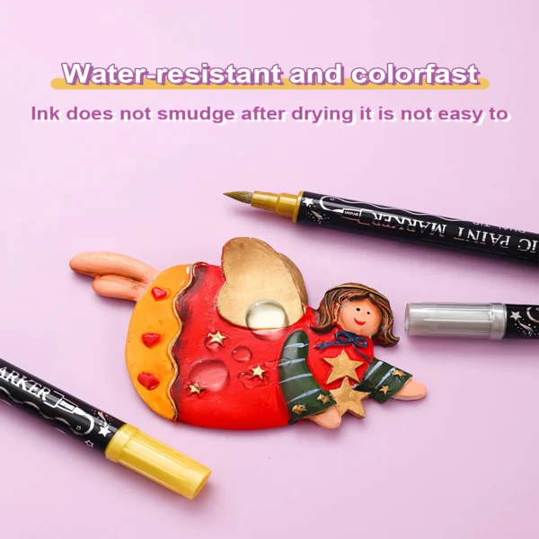 Double-Headed Metallic Acrylic Marker Pens Set
