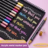 Double-Headed Metallic Acrylic Marker Pens Set