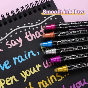 Double-Headed Metallic Acrylic Marker Pens Set