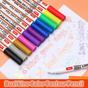 Double Line Contour Glitter Marker Pens Set