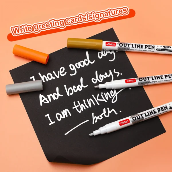 Double Line Contour Glitter Marker Pens Set