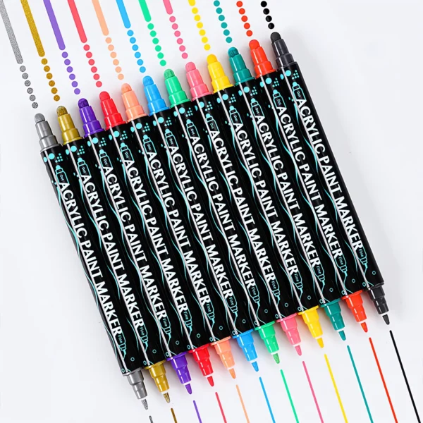 Double Tip Acrylic Marker Pens for Crafts