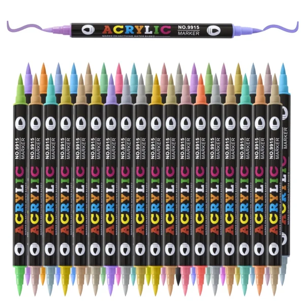 Double headed acrylic coloring marker pens set