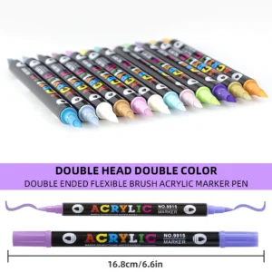 Double headed acrylic coloring marker pens set