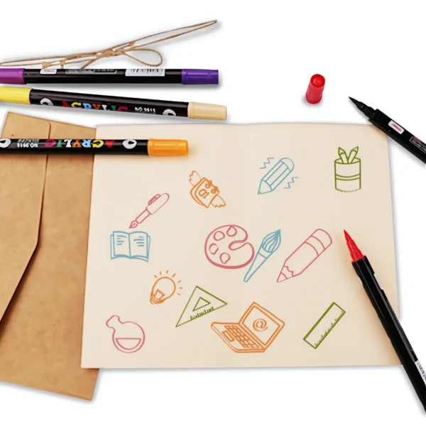 Double headed acrylic coloring marker pens set