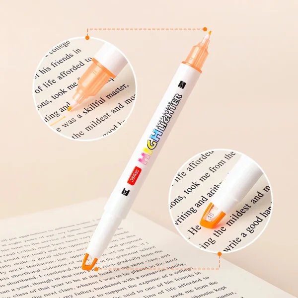 Double headed visible window highlighter pens