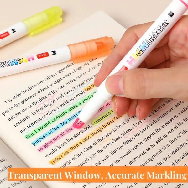 Double headed visible window highlighter pens