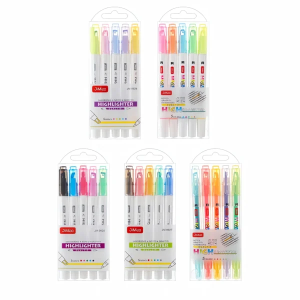 Double headed visible window highlighter pens