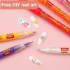 12 Colors Nail Art Coloring Pens Set – Fine Tip Acrylic Nail Drawing Markers for DIY Designs