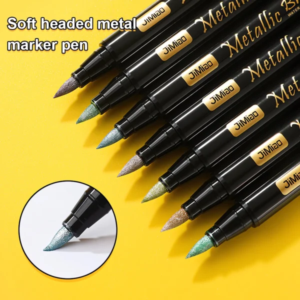 Soft Head Metallic Marker Pens Waterproof