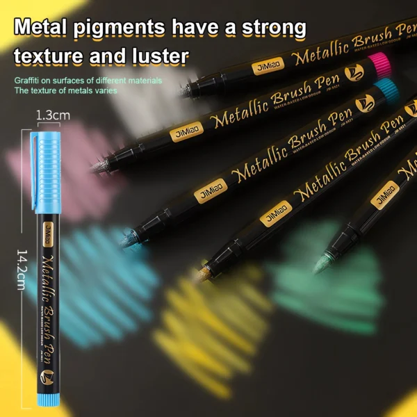 Soft Head Metallic Marker Pens Waterproof