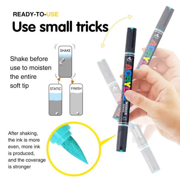 Double-headed direct-flow single-color acrylic pen set-04