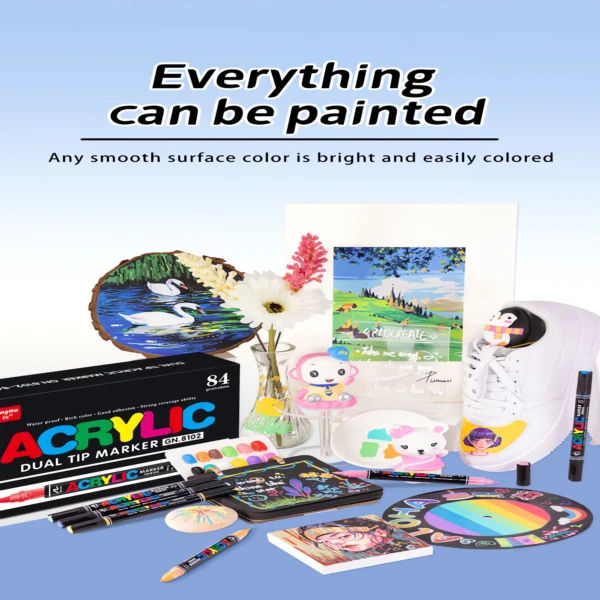 Double-headed direct-flow single-color acrylic pen set-19