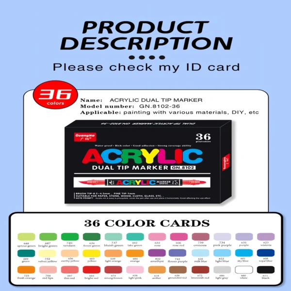 Double-headed direct-flow single-color acrylic pen set-27