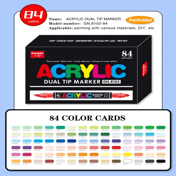 Double-headed direct-flow single-color acrylic pen set-29
