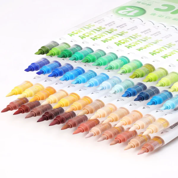 Double-headed direct-flow two-color acrylic pen, 11 color series-09