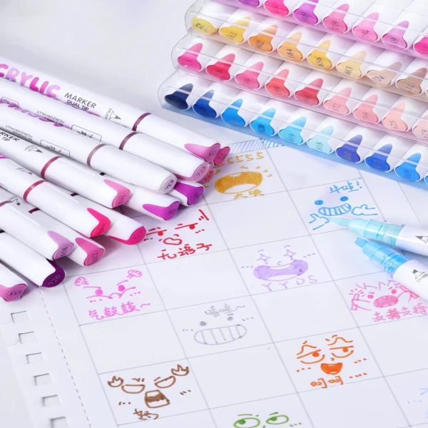 Double-headed direct-flow two-color acrylic pen, 11 color series-12
