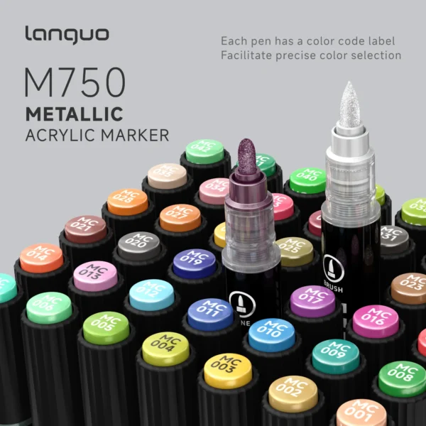 Double headed metal straight liquid acrylic marker pen cross-border-06