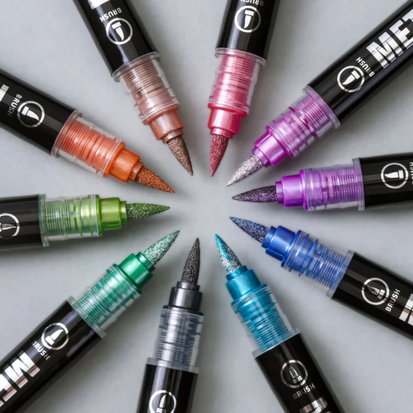 Double headed metal straight liquid acrylic marker pen cross-border-07