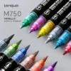 Double headed metal straight liquid acrylic marker pen cross-border-08