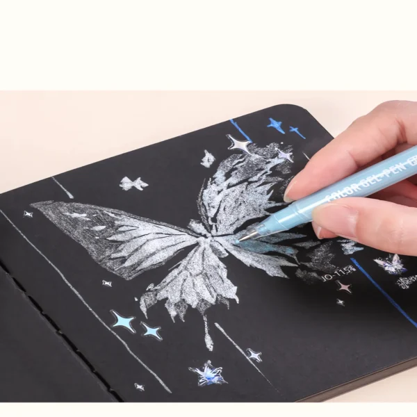 Glitter Effect Drawing Pens Set-03